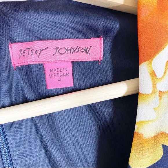 Betsey Johnson Bambi Floral Ruffle Bell Sleeves Dress 4 - Picture 10 of 13